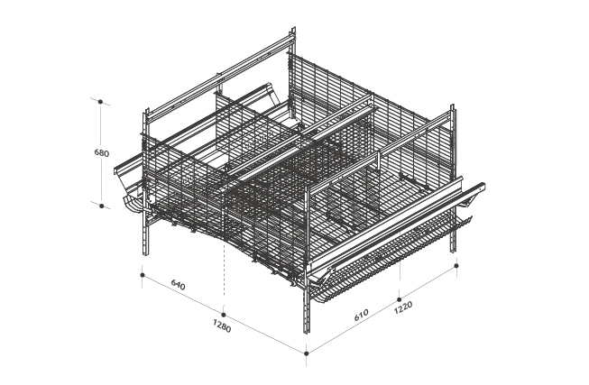 CC640-680  Tiered Layer Cage S