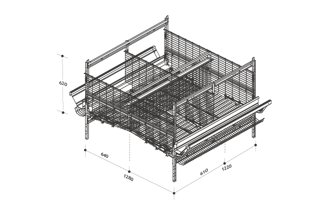 CC640-620 Tiered Layer Cage Sy